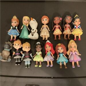 Disney Princess Figurines lot of 14 Characters preowned